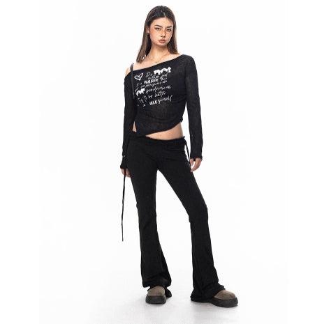 Printed Off-shoulder T-shirt