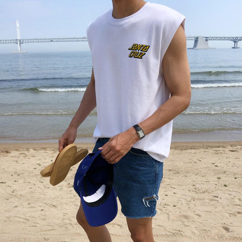 Printed Sleeveless Bottoming Shirt