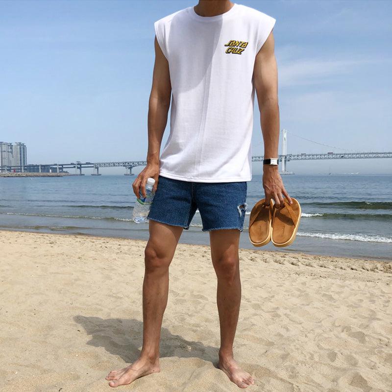 Printed Sleeveless Bottoming Shirt