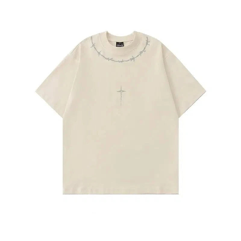 Printed Suede Short-sleeved T-shirt