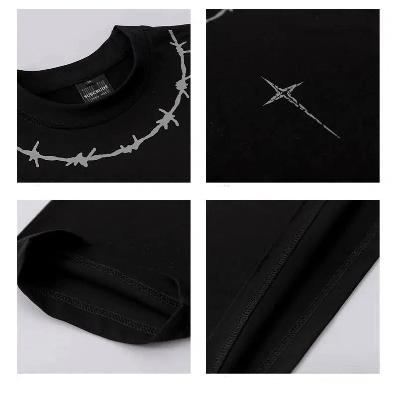 Printed Suede Short-sleeved T-shirt