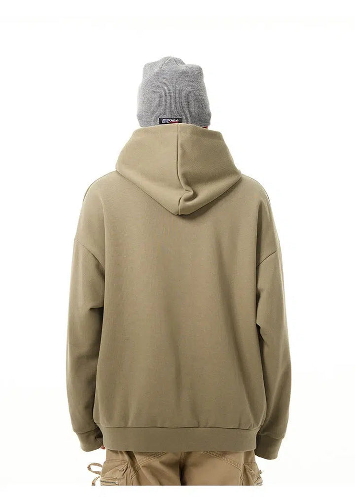 Printed Zipper Hooded Sweatshirt