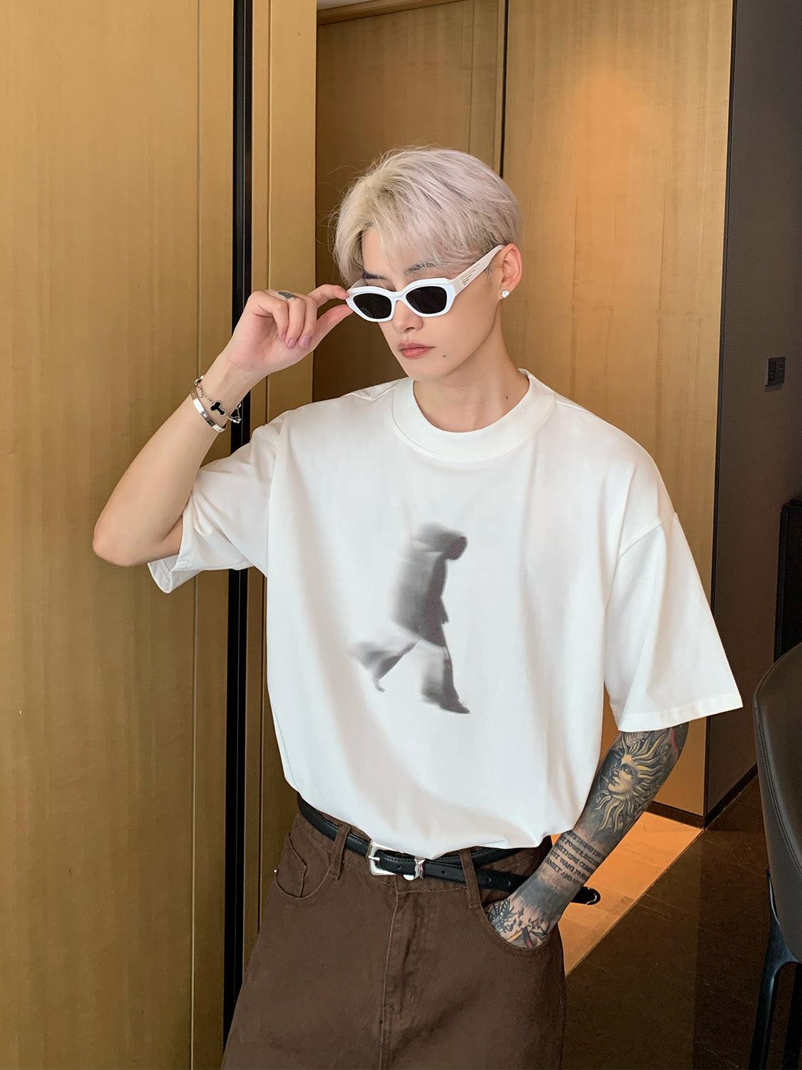 Printing Round Neck Cotton T-shirt