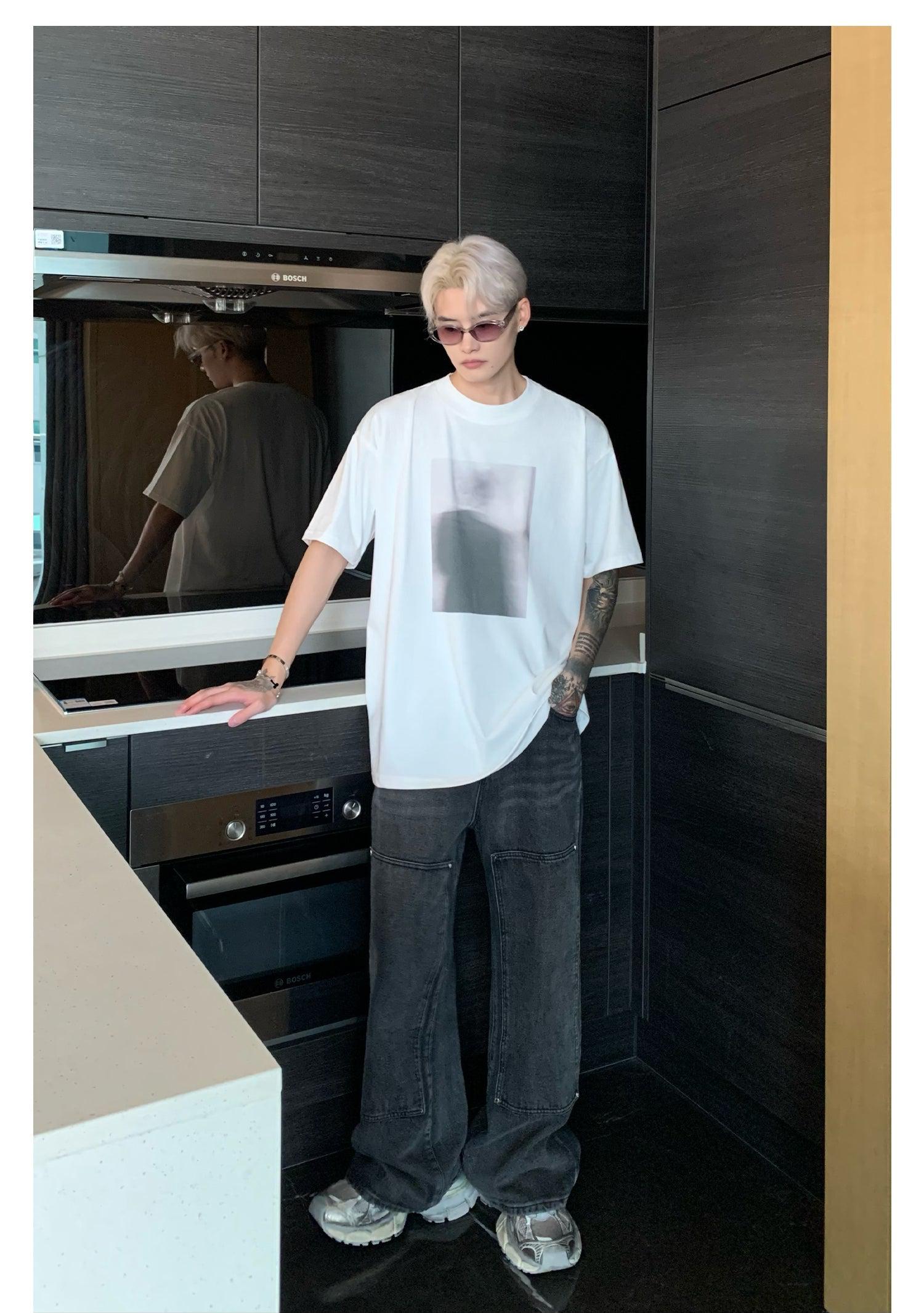 Printing Round Neck Cotton T-shirt