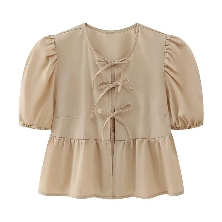 Puff Sleeve Peplum Tops