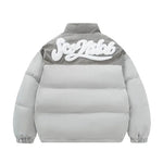 Puffer Jacket with Corduroy Accent