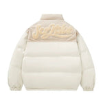 Puffer Jacket with Corduroy Accent