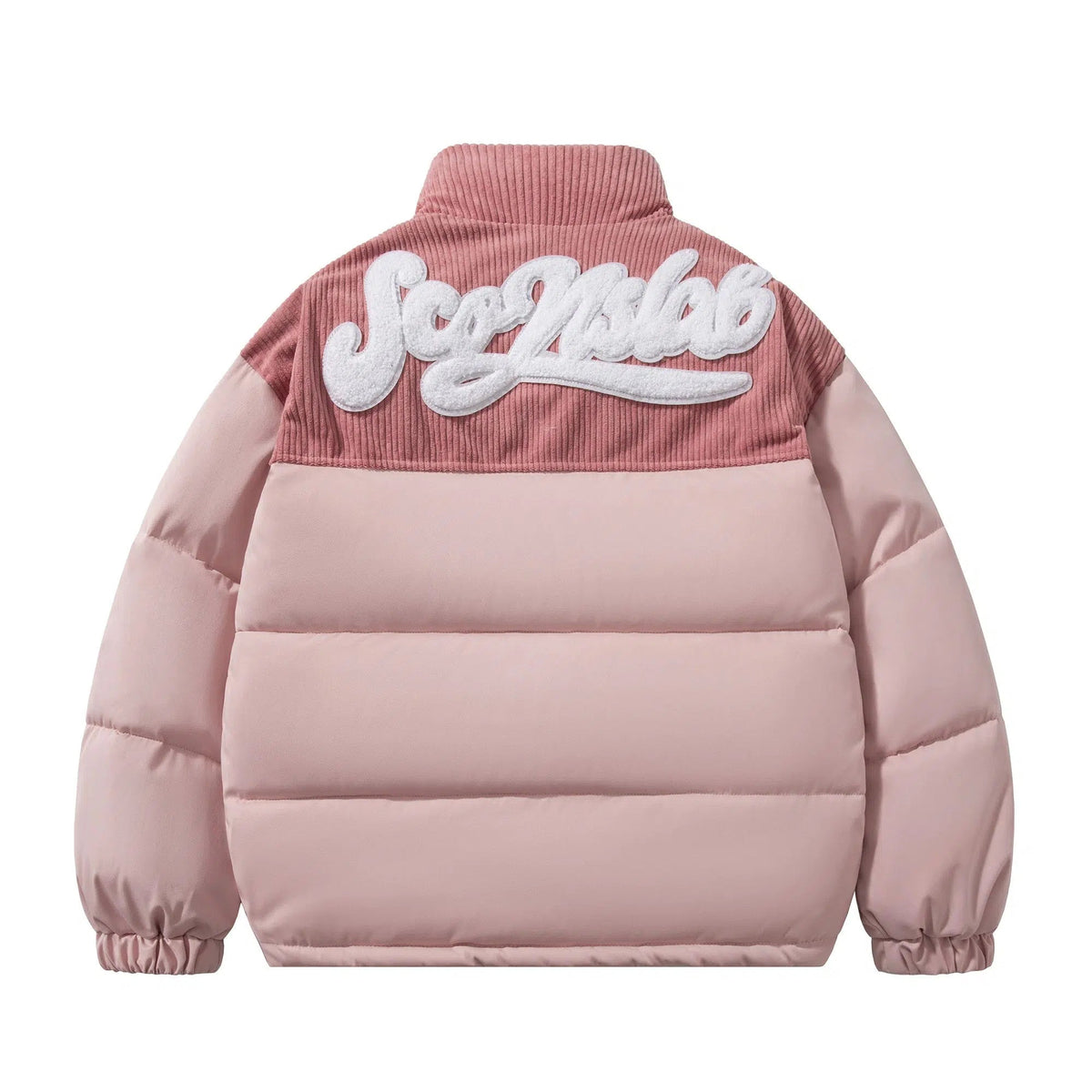 Puffer Jacket with Corduroy Accent