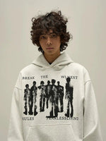 Punk Print Hooded Sweatshirt