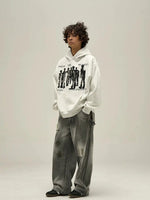 Punk Print Hooded Sweatshirt