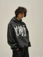 Punk Print Hooded Sweatshirt