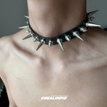 Punk Style Spiked Choker Necklace
