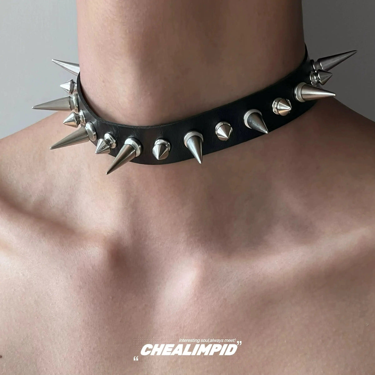 Punk Style Spiked Choker Necklace