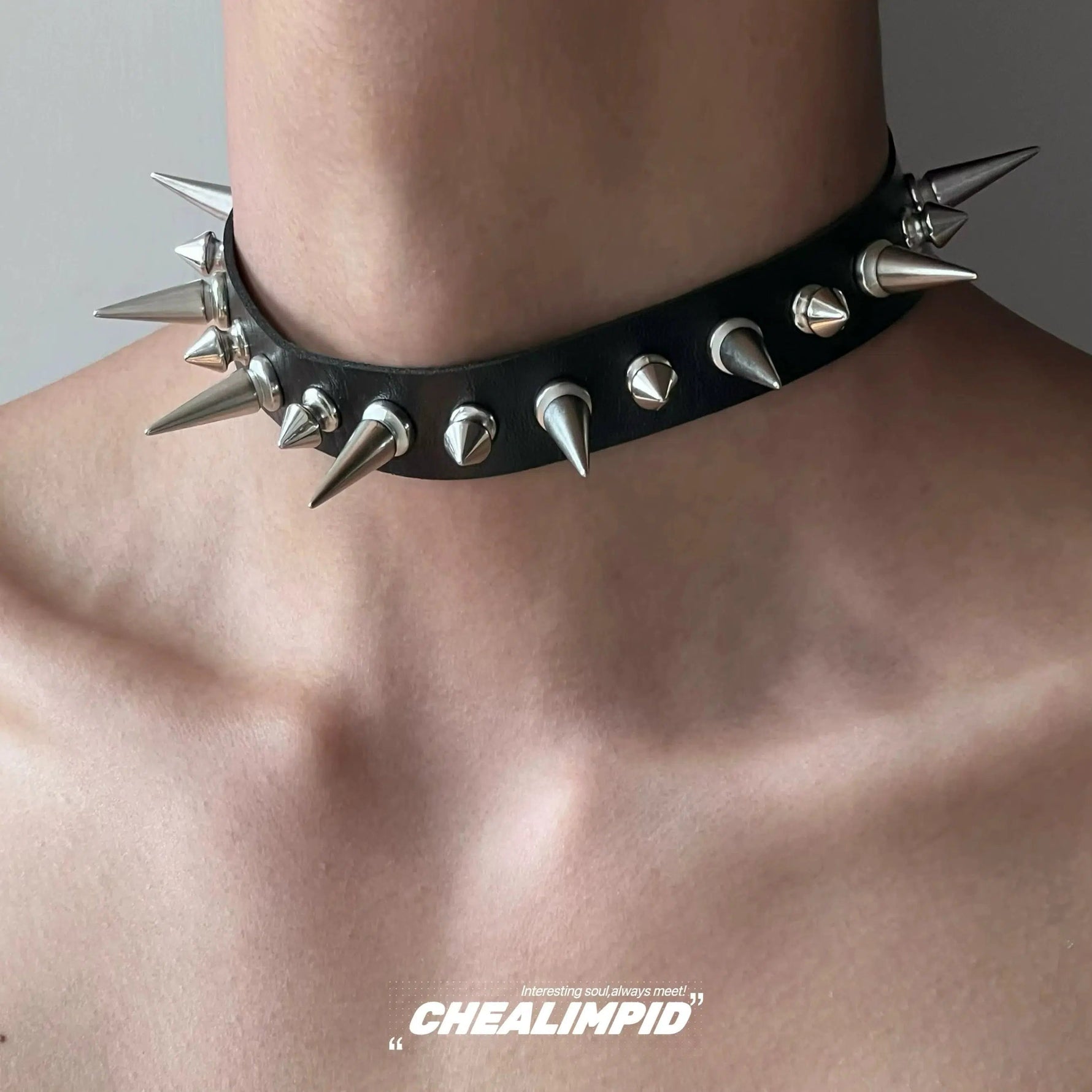 Punk Style Spiked Choker Necklace