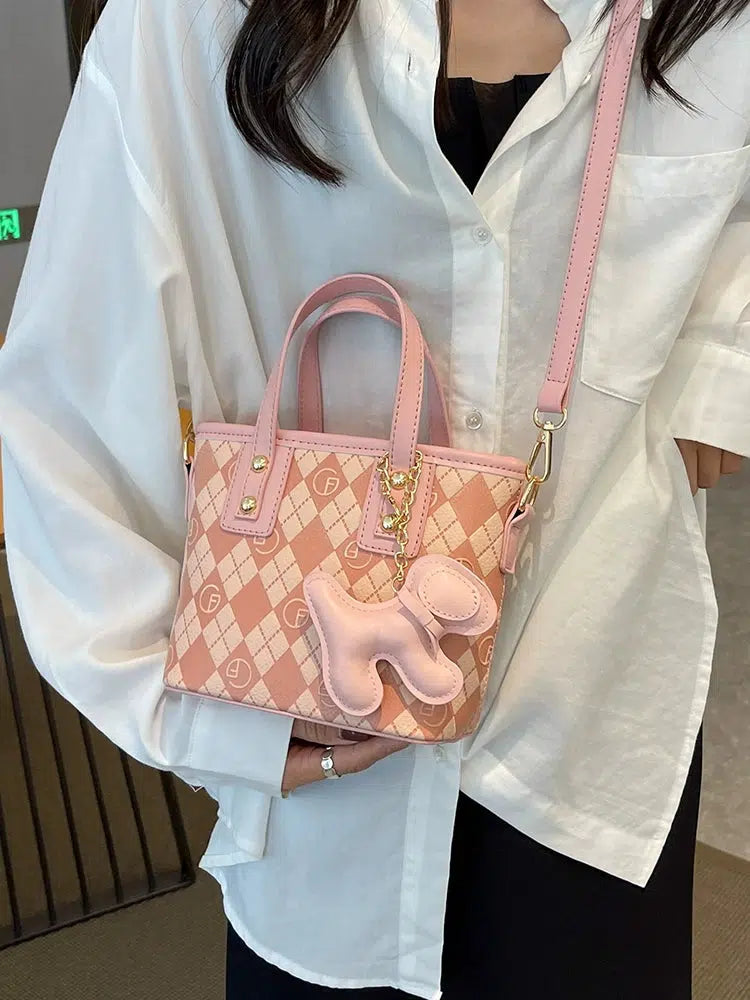 Puppy Charm Quilted Small Tote Bag