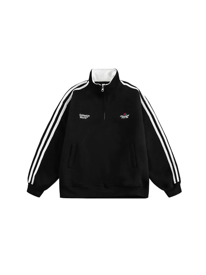 Quarter-Zip Stripe Sweatshirt