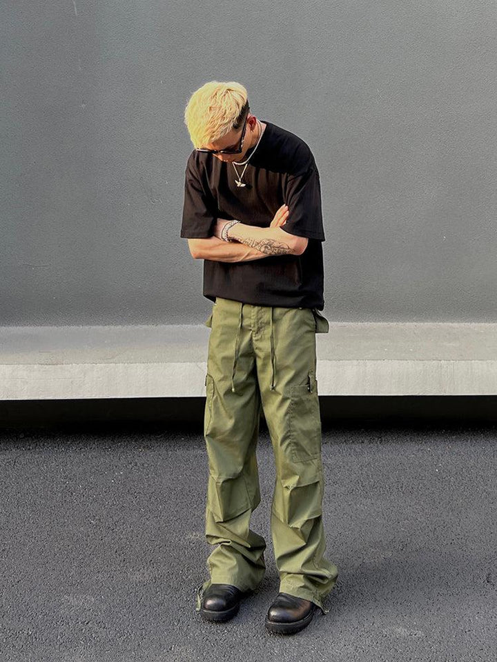 Quick Dry Nylon Drawstring Cargo Pants