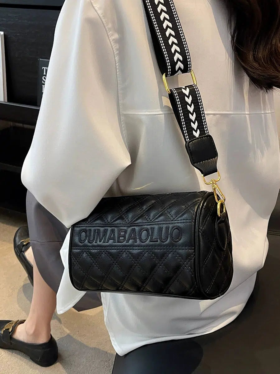 Quilted Barrel Crossbody Bag