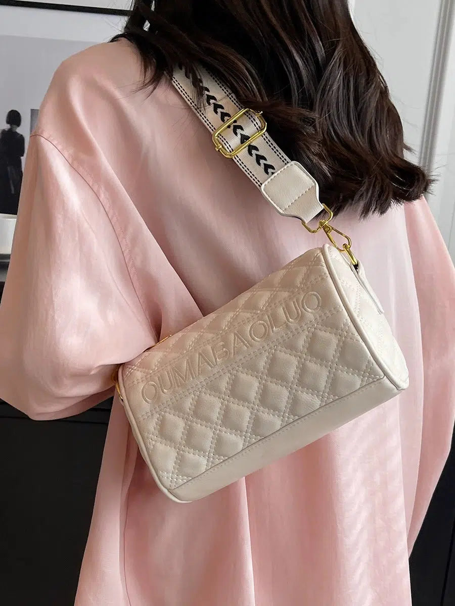Quilted Barrel Crossbody Bag