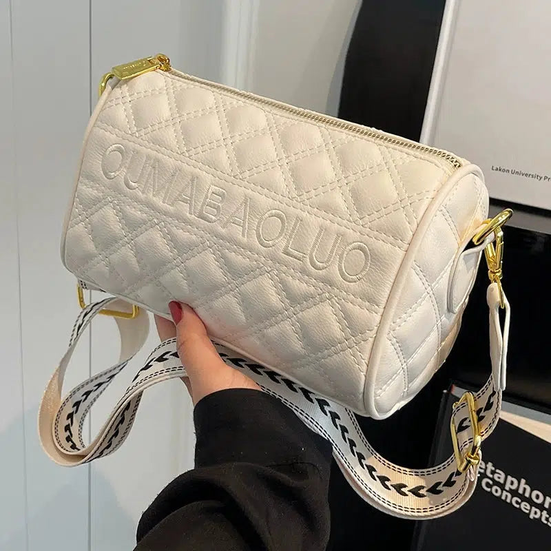 Quilted Barrel Crossbody Bag