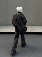 Quilted Black Bomber Jacket