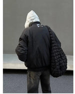 Quilted Black Bomber Jacket
