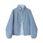 Stand Collar Quilted Button-Up Coat