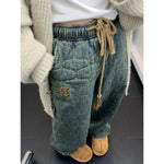 Quilted Drawstring Waist Pants