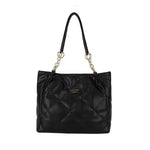Quilted Chain Handles Leather Tote Bag