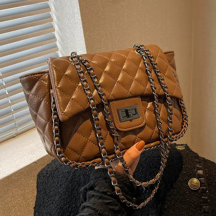 Quilted Chain Small Square Bag