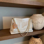 Quilted Chain Strap Leather Shoulder Bag