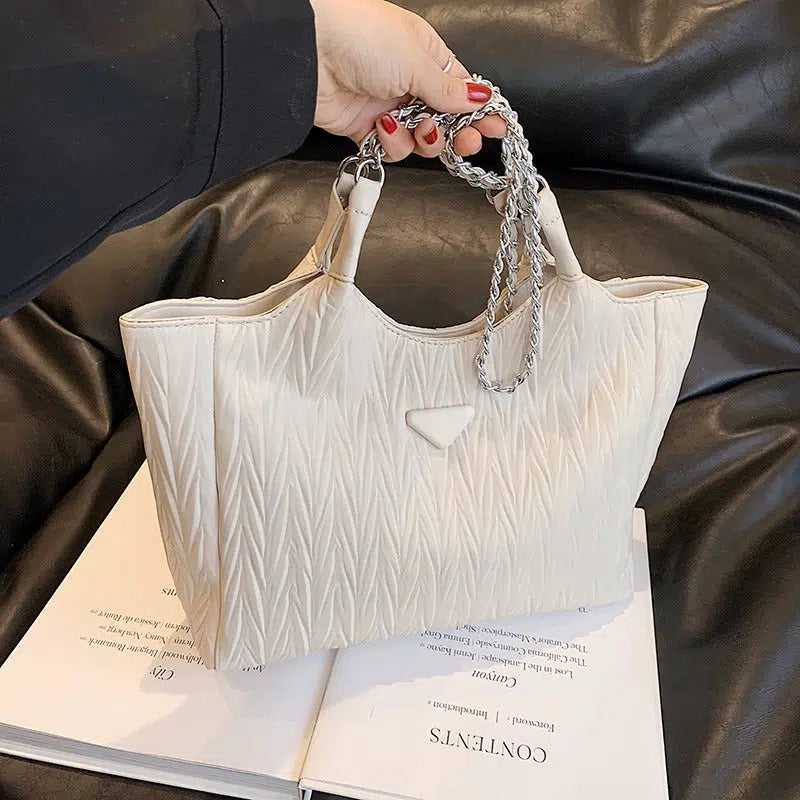 Quilted Chain Straps Tote Bag