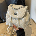 Quilted Leather Chain Strap Backpack