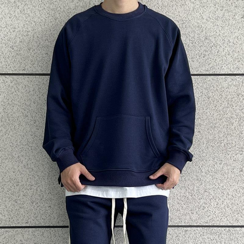 Raglan Shoulder Slit Round Neck Sweater
