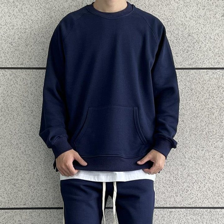 Raglan Shoulder Slit Round Neck Sweater