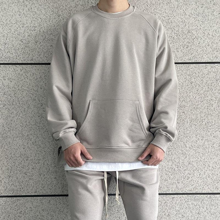 Raglan Shoulder Slit Round Neck Sweater