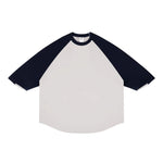 Raglan Sleeve Round Neck Contrast T-shirt