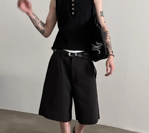 Raw Edge Cutting Wide-leg Shorts