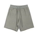 Raw Edge Drawstring Mid-length Shorts