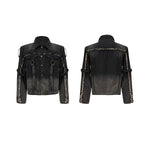 Raw Edge Gradient Washed Denim Jacket