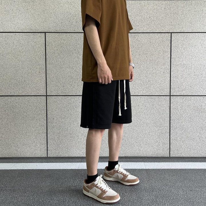 Raw Edge Slit Casual Shorts