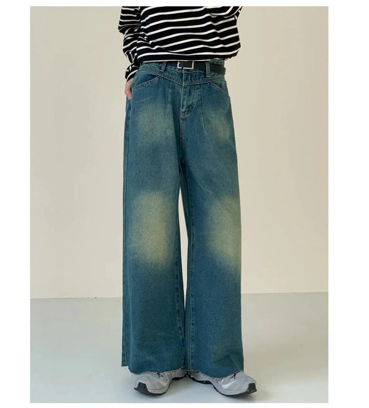Raw Edge Wide-leg Jeans