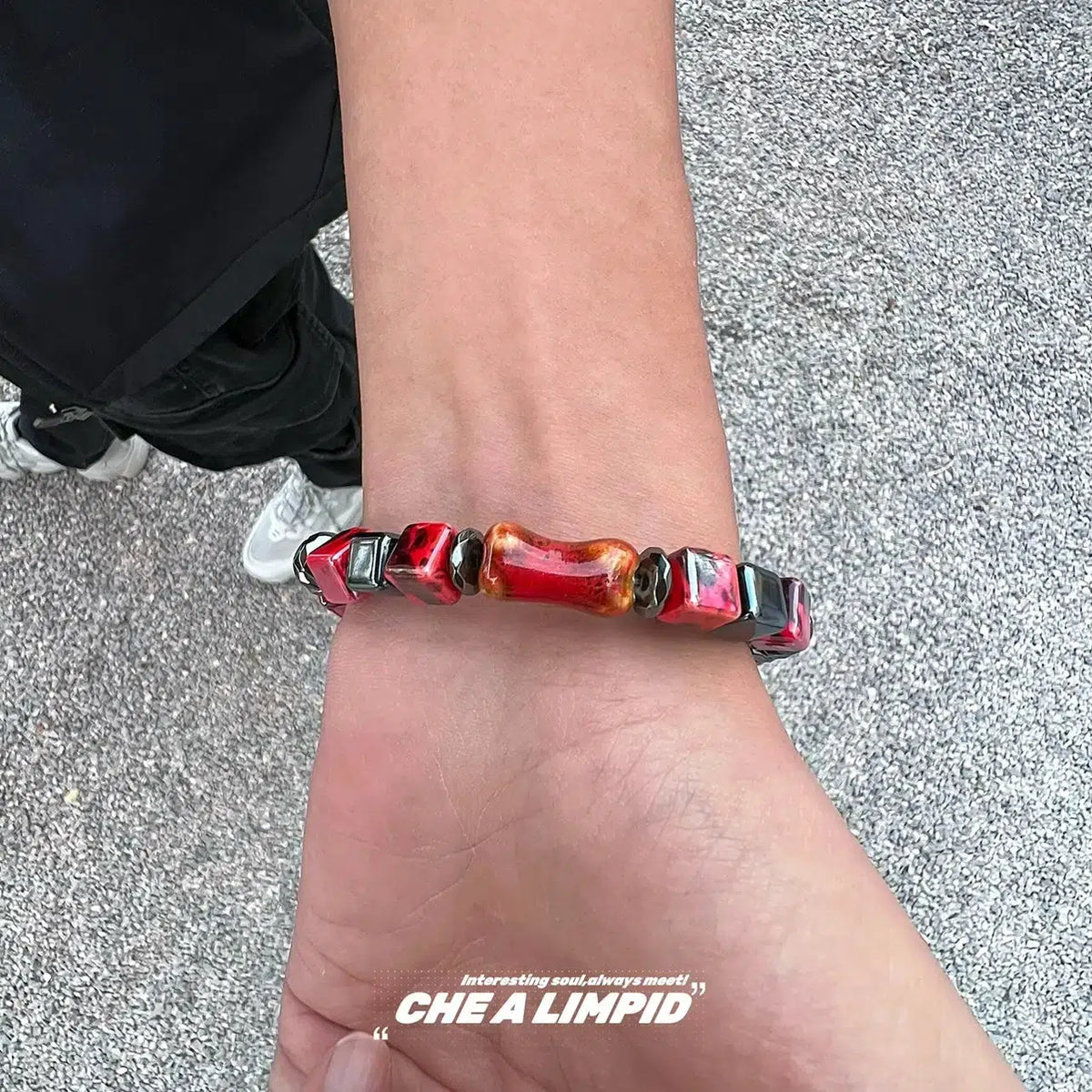 Red Blood Stone Bead Bracelet