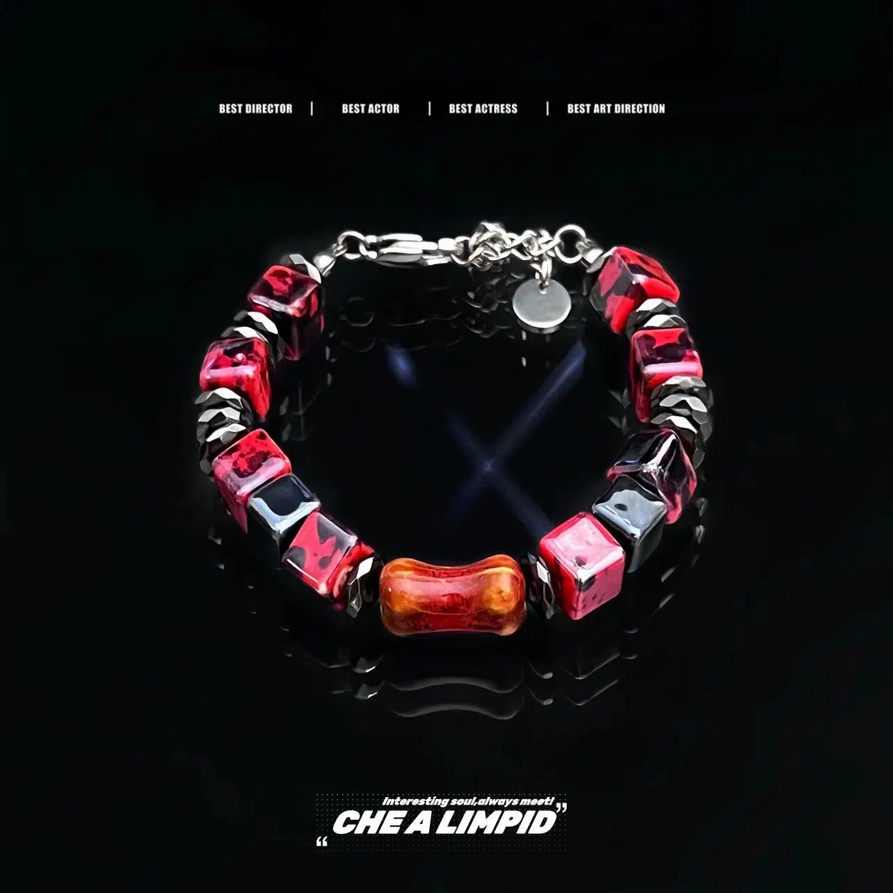 Red Blood Stone Bead Bracelet