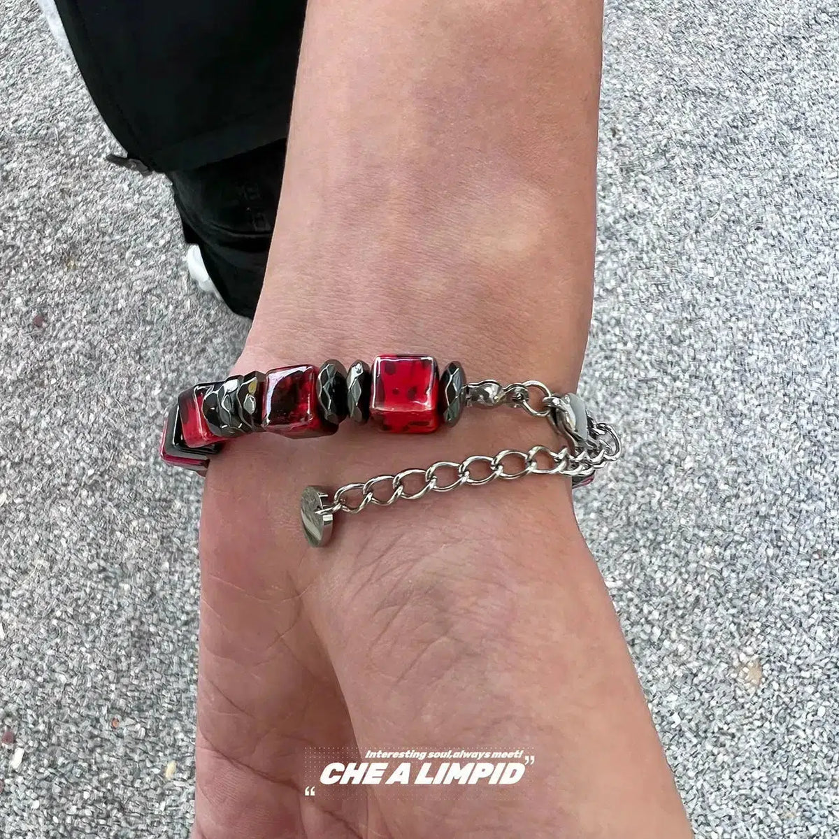 Red Blood Stone Bead Bracelet