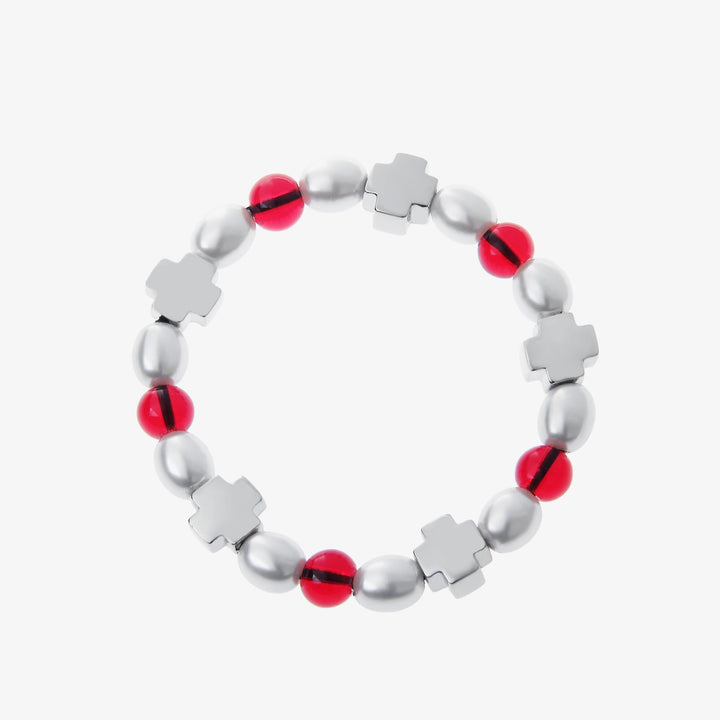 Red and Blue Color Beaded Bracelet