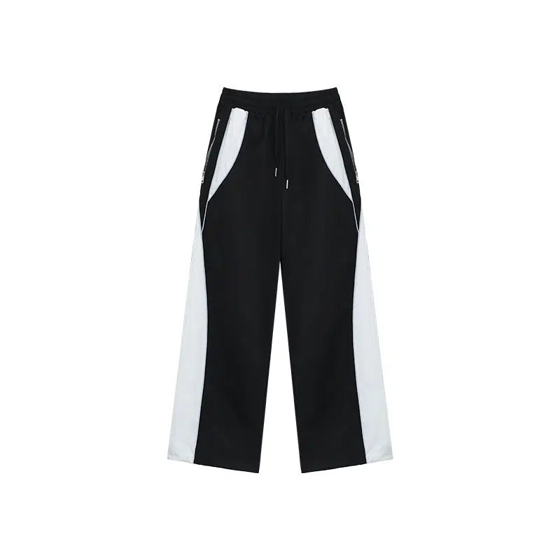 Reflective Colorblock Sports Two-piece Set