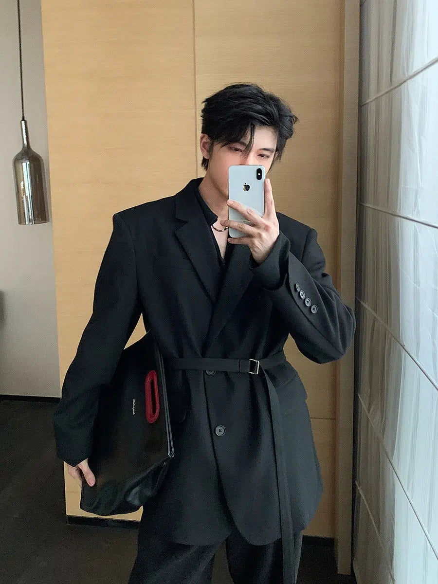 Relaxed Fit Belted Blazer