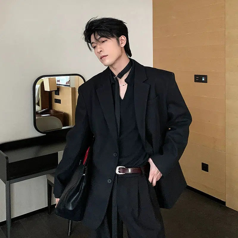 Relaxed Fit Belted Blazer