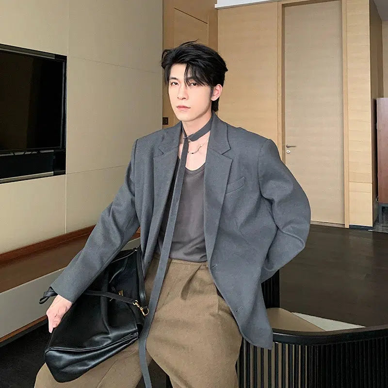 Relaxed Fit Belted Blazer